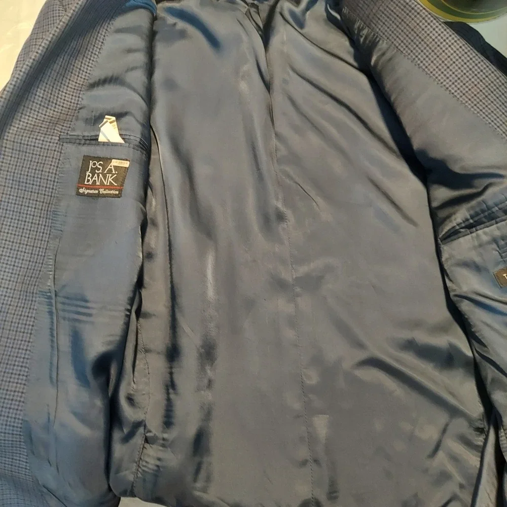 Jos. A. Bank Signature Collection‎ Tailored Fit Silk Wool Blue Blazer Jacket 48R